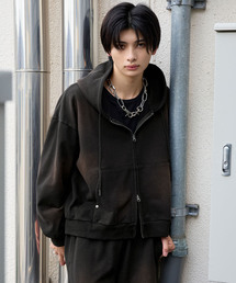 SERACE（セラス）の「【SERACE】HEAVY WEIGHT DRAW CORD SHORT DOUBLE ZIP HOODIE   ヘビーウェイトドローコードショートダブルジップフーディー（パーカー）」
