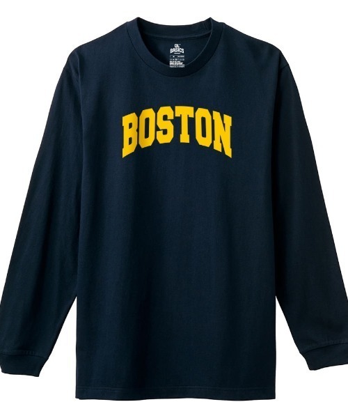 Ol' Basics(オールベーシックス)の「Ol' Basics(オール・ベーシックス) 長袖Tシャツ BOSTON アーチロゴ プリント 袖リブ ロンT ロングTシャツ トップス カットソー メンズ ユニセックス(Tシャツ/カットソー・メンズ・スミクロ/バーガンディー/アーミー/ネイビー・M/XL/L)」の3枚目の写真