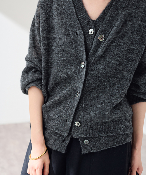 FRAMeWORK(フレームワーク)の「アルパカMIXシアーカーディガン(カーディガン/ボレロ・レディース・チャコールグレー/ベージュ/ブラウン・FREE)」の19枚目の写真