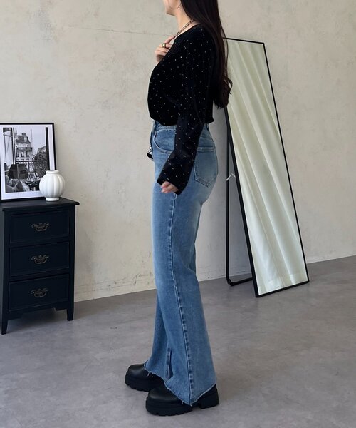 prose verse(プロズヴェール)の「ボートネックキラキラベロアトップス(Tシャツ/カットソー・レディース・ブラック・MEDIUM/LARGE)」の9枚目の写真