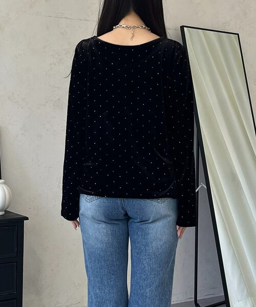prose verse(プロズヴェール)の「ボートネックキラキラベロアトップス(Tシャツ/カットソー・レディース・ブラック・MEDIUM/LARGE)」の17枚目の写真