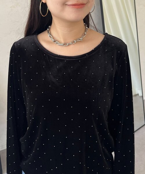prose verse(プロズヴェール)の「ボートネックキラキラベロアトップス(Tシャツ/カットソー・レディース・ブラック・MEDIUM/LARGE)」の19枚目の写真