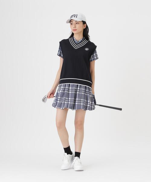 PEARLY GATES(パーリーゲイツ)の「【PEARLY GATES】Peストレッチトリコットメッシュスカート <チェック柄> (WOMENS)(スカート・レディース・グレー系その他・SMALL/MEDIUM)」の2枚目の写真