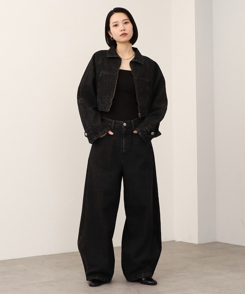 SOMETHING(サムシング)の「【GISELe10月号掲載】atelier SOMETHING BLOUSON/デニムブルゾン(デニムジャケット・レディース・ブラック/インディゴブルー/ライトインディゴブルー・FREE)」の6枚目の写真