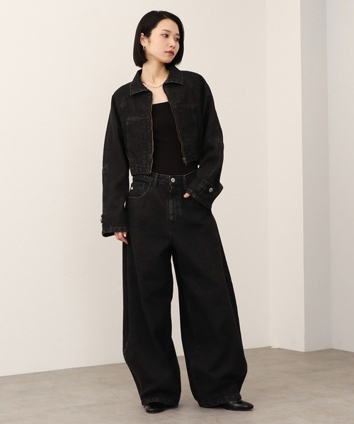 SOMETHING(サムシング)の「【GISELe10月号掲載】atelier SOMETHING BLOUSON/デニムブルゾン(デニムジャケット・レディース・ブラック/インディゴブルー/ライトインディゴブルー・FREE)」の7枚目の写真