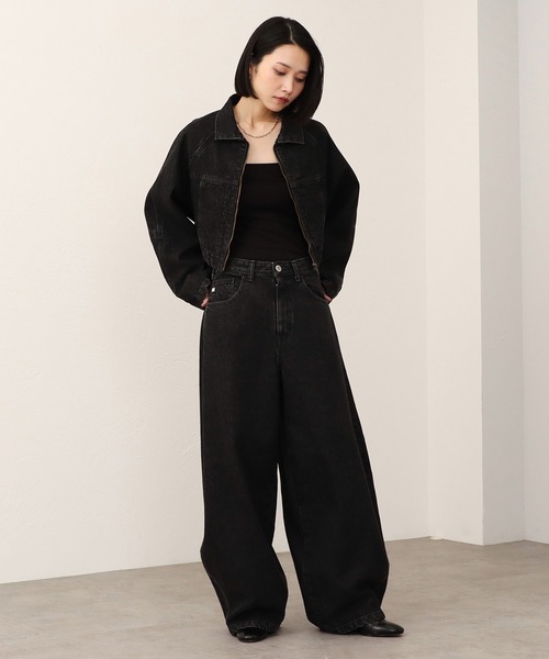 SOMETHING(サムシング)の「【GISELe10月号掲載】atelier SOMETHING BLOUSON/デニムブルゾン(デニムジャケット・レディース・ブラック/インディゴブルー/ライトインディゴブルー・FREE)」の8枚目の写真
