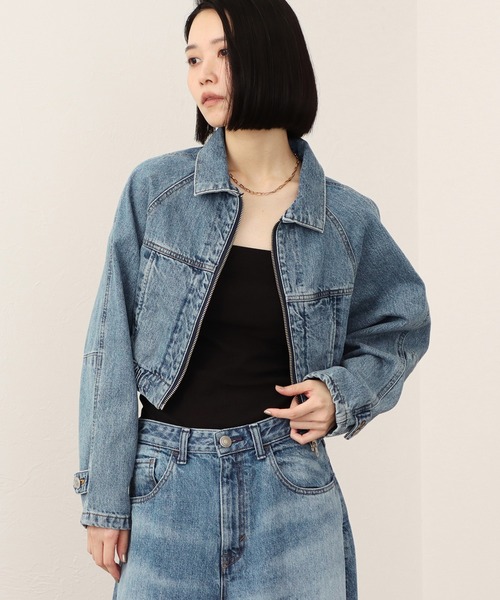 SOMETHING(サムシング)の「【GISELe10月号掲載】atelier SOMETHING BLOUSON/デニムブルゾン(デニムジャケット・レディース・ブラック/インディゴブルー/ライトインディゴブルー・FREE)」の9枚目の写真