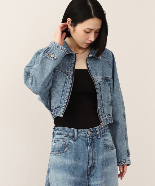 SOMETHING(サムシング)の「【GISELe10月号掲載】atelier SOMETHING BLOUSON/デニムブルゾン(デニムジャケット・レディース・ブラック/インディゴブルー/ライトインディゴブルー・FREE)」の10枚目の写真