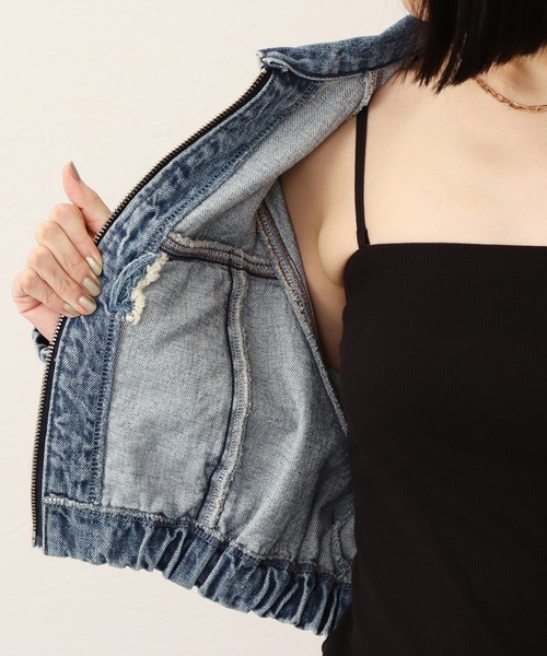 SOMETHING(サムシング)の「【GISELe10月号掲載】atelier SOMETHING BLOUSON/デニムブルゾン(デニムジャケット・レディース・ブラック/インディゴブルー/ライトインディゴブルー・FREE)」の17枚目の写真