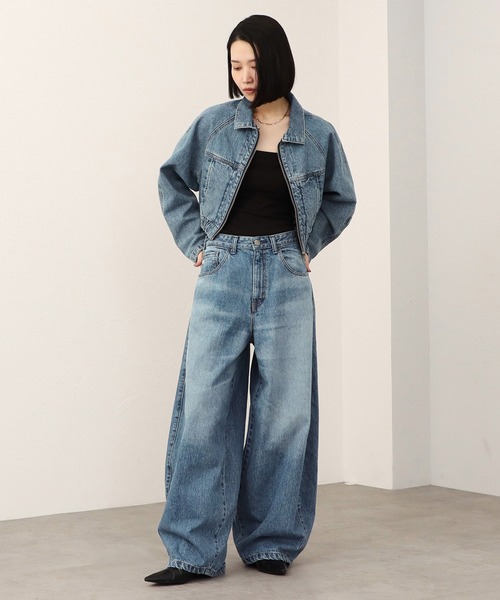 SOMETHING(サムシング)の「【GISELe10月号掲載】atelier SOMETHING BLOUSON/デニムブルゾン(デニムジャケット・レディース・ブラック/インディゴブルー/ライトインディゴブルー・FREE)」の18枚目の写真