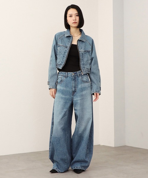 SOMETHING(サムシング)の「【GISELe10月号掲載】atelier SOMETHING BLOUSON/デニムブルゾン(デニムジャケット・レディース・ブラック/インディゴブルー/ライトインディゴブルー・FREE)」の20枚目の写真