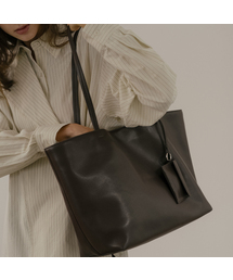 Soft leather oversized shoulder bag [TIFA06AH03]_Dark brown
