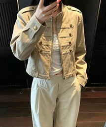スタンドカラーナポレオンジップアップジャケット