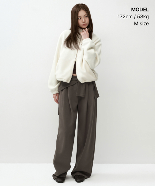 MUSINSA STANDARD WOMAN（ムシンサスタンダードウーマン）の「ウィメンズポーラフリースハイネックジャケット[アイボリー]（その他アウター・レディース・その他・SMALL/MEDIUM/LARGE/X-SMALL）」の2枚目の写真