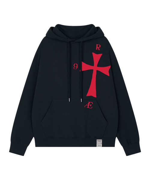 GRAVER（グレーバー）の「[UNISEX]9RAE CROSS フーディ_4color（パーカー・レディース・ホワイト/ブラック/ネイビー/グレー・SMALL/MEDIUM/LARGE）」の6枚目の写真
