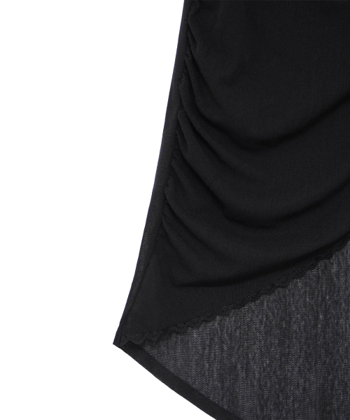 HETIT(ヘティ)の「Grunge Shirring Wrap Skirt (Black)(スカート・レディース・その他・FREE)」の8枚目の写真