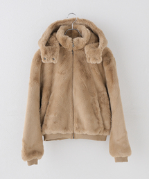 GUESS JEANS / ゲス ジーンズ FUR HOODED BOMBER
