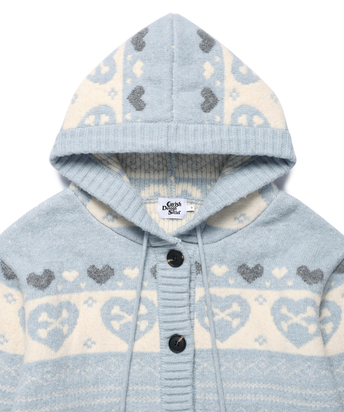Cavish(カビシ)の「SKULL HEART ノルディックニットカーディガン ブルー(CV2GFUK680A)(カーディガン/ボレロ・レディース・ライトブルー・MEDIUM/SMALL)」の7枚目の写真