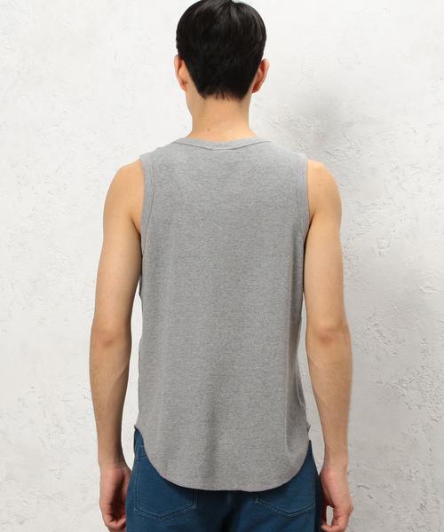 green label relaxing（グリーンレーベルリラクシング）の「SC WAFFLE ロング タンクトップ ②◆（タンクトップ・メンズ・グレー/ホワイト/ネイビー・LARGE/SMALL/MEDIUM）」の4枚目の写真
