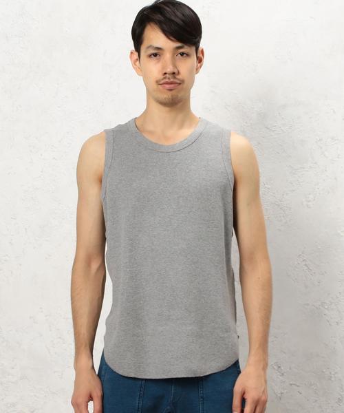 green label relaxing（グリーンレーベルリラクシング）の「SC WAFFLE ロング タンクトップ ②◆（タンクトップ・メンズ・グレー/ホワイト/ネイビー・LARGE/SMALL/MEDIUM）」の5枚目の写真