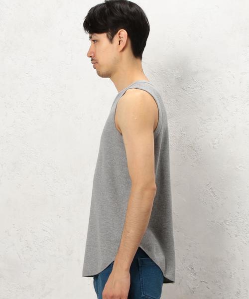 green label relaxing（グリーンレーベルリラクシング）の「SC WAFFLE ロング タンクトップ ②◆（タンクトップ・メンズ・グレー/ホワイト/ネイビー・LARGE/SMALL/MEDIUM）」の6枚目の写真