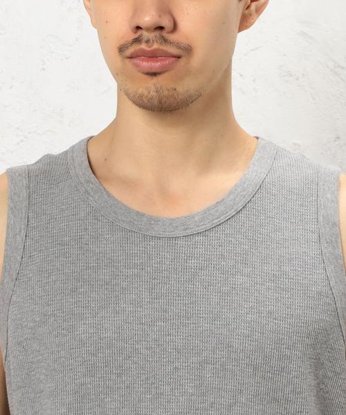 green label relaxing（グリーンレーベルリラクシング）の「SC WAFFLE ロング タンクトップ ②◆（タンクトップ・メンズ・グレー/ホワイト/ネイビー・LARGE/SMALL/MEDIUM）」の8枚目の写真