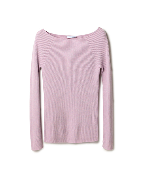 ESTNATION(エストネーション)の「ESTNATION リブニットプルオーバー(ニット/セーター・レディース・カーキ/イエロー/ホワイト/チャコールグレー/ネイビー/ライトグレー/ブラック/オリーブ/ライトピンク・38)」の9枚目の写真