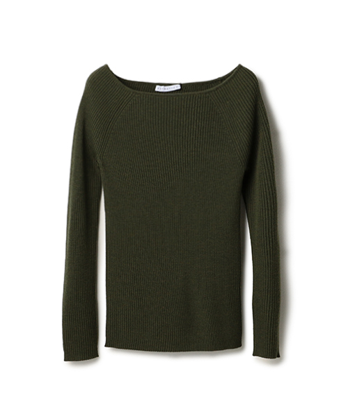 ESTNATION(エストネーション)の「ESTNATION リブニットプルオーバー(ニット/セーター・レディース・カーキ/イエロー/ホワイト/チャコールグレー/ネイビー/ライトグレー/ブラック/オリーブ/ライトピンク・38)」の1枚目の写真