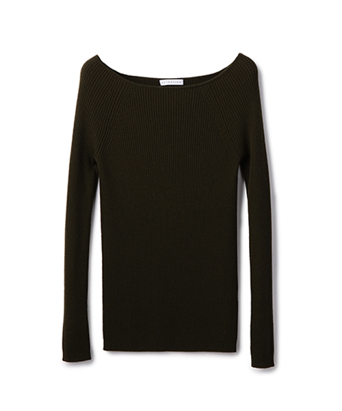 ESTNATION(エストネーション)の「ESTNATION リブニットプルオーバー(ニット/セーター・レディース・カーキ/イエロー/ホワイト/チャコールグレー/ネイビー/ライトグレー/ブラック/オリーブ/ライトピンク・38)」の6枚目の写真