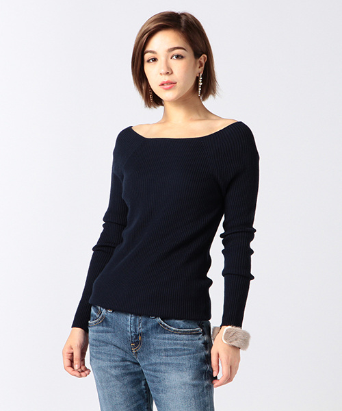 ESTNATION(エストネーション)の「ESTNATION リブニットプルオーバー(ニット/セーター・レディース・カーキ/イエロー/ホワイト/チャコールグレー/ネイビー/ライトグレー/ブラック/オリーブ/ライトピンク・38)」の18枚目の写真