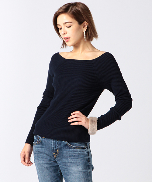 ESTNATION(エストネーション)の「ESTNATION リブニットプルオーバー(ニット/セーター・レディース・カーキ/イエロー/ホワイト/チャコールグレー/ネイビー/ライトグレー/ブラック/オリーブ/ライトピンク・38)」の19枚目の写真