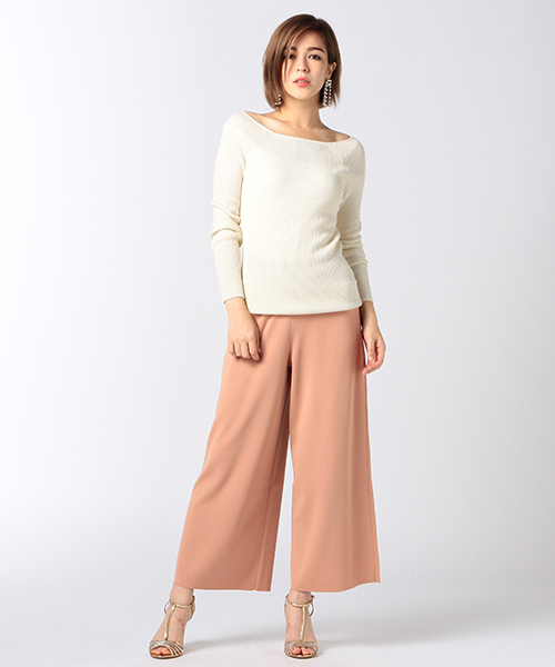 ESTNATION(エストネーション)の「ESTNATION リブニットプルオーバー(ニット/セーター・レディース・カーキ/イエロー/ホワイト/チャコールグレー/ネイビー/ライトグレー/ブラック/オリーブ/ライトピンク・38)」の16枚目の写真