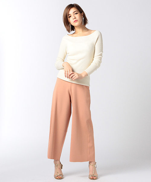 ESTNATION(エストネーション)の「ESTNATION リブニットプルオーバー(ニット/セーター・レディース・カーキ/イエロー/ホワイト/チャコールグレー/ネイビー/ライトグレー/ブラック/オリーブ/ライトピンク・38)」の17枚目の写真