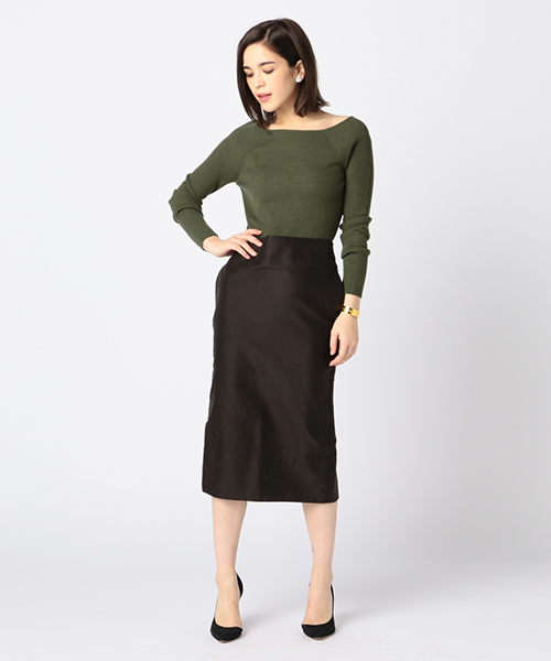 ESTNATION(エストネーション)の「ESTNATION リブニットプルオーバー(ニット/セーター・レディース・カーキ/イエロー/ホワイト/チャコールグレー/ネイビー/ライトグレー/ブラック/オリーブ/ライトピンク・38)」の10枚目の写真