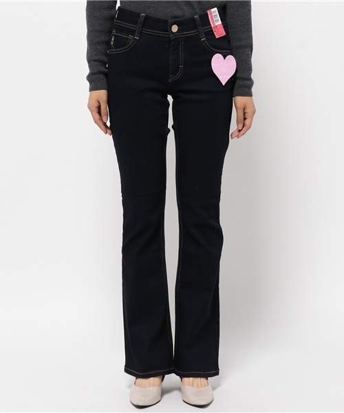 JEANS MATE（ジーンズメイト）の「【C-17】C311ブーツカットパンツ　ワンウォッシュ（デニムパンツ・レディース・ワンウォッシュ・29inch/28inch/27inch/31inch/30inch）」の2枚目の写真