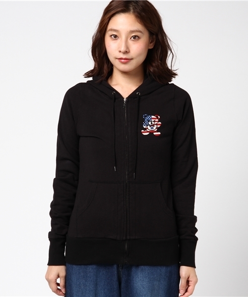 HYSTERIC GLAMOUR(ヒステリックグラマー)の「FLAG BEAR pt PK(パーカー・レディース・ホワイト/トップグレー/ブラック・SMALL/MEDIUM)」の6枚目の写真