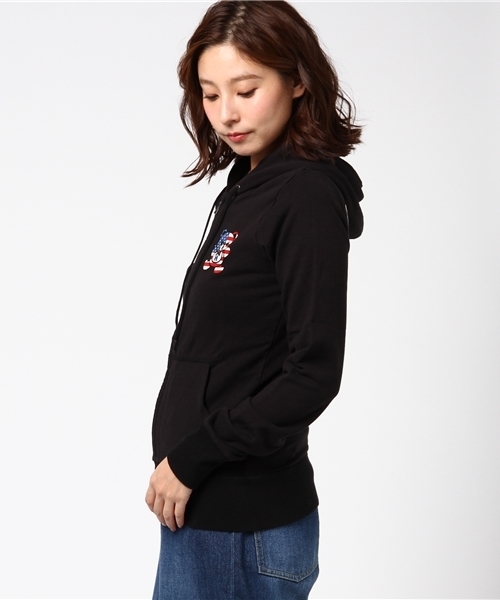 HYSTERIC GLAMOUR(ヒステリックグラマー)の「FLAG BEAR pt PK(パーカー・レディース・ホワイト/トップグレー/ブラック・SMALL/MEDIUM)」の5枚目の写真