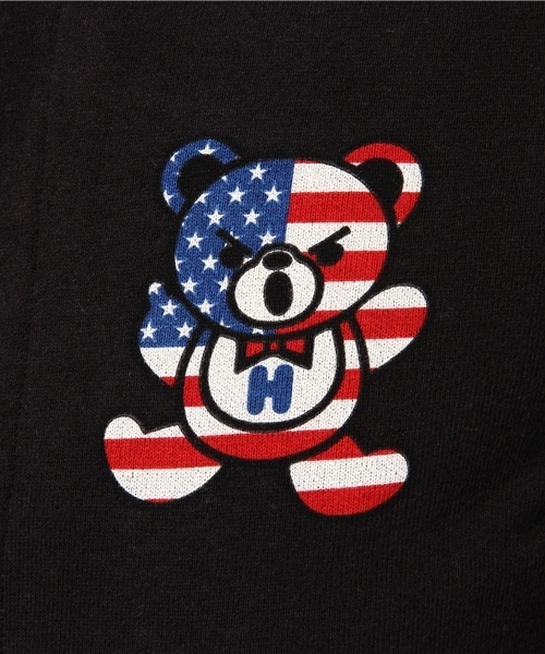 HYSTERIC GLAMOUR(ヒステリックグラマー)の「FLAG BEAR pt PK(パーカー・レディース・ホワイト/トップグレー/ブラック・SMALL/MEDIUM)」の11枚目の写真