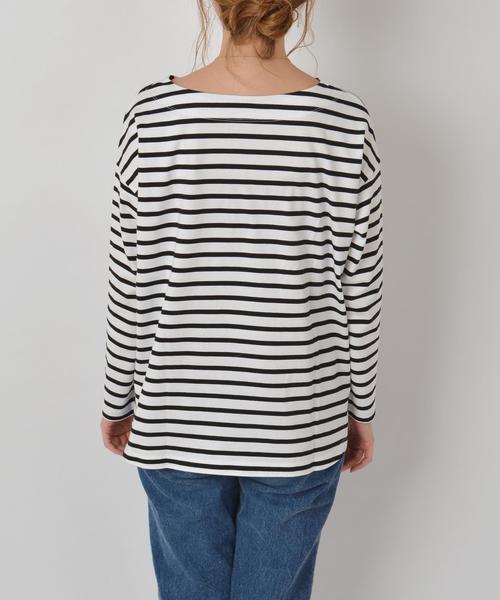 SHIPS for women（シップスフォーウィメン）の「ボーダーボートネック◇（Tシャツ/カットソー・レディース・オフホワイト/グリーン/ピンク・ONE SIZE）」の7枚目の写真