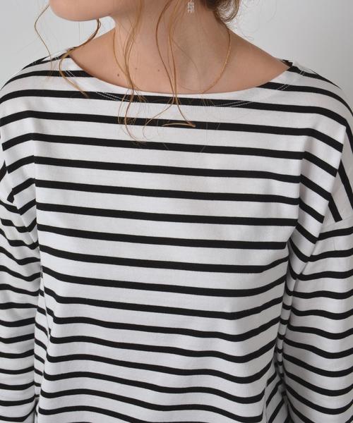 SHIPS for women（シップスフォーウィメン）の「ボーダーボートネック◇（Tシャツ/カットソー・レディース・オフホワイト/グリーン/ピンク・ONE SIZE）」の8枚目の写真