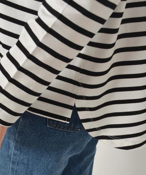 SHIPS for women（シップスフォーウィメン）の「ボーダーボートネック◇（Tシャツ/カットソー・レディース・オフホワイト/グリーン/ピンク・ONE SIZE）」の9枚目の写真