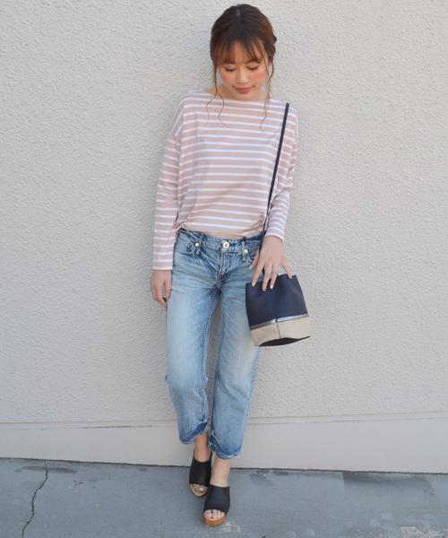 SHIPS for women（シップスフォーウィメン）の「ボーダーボートネック◇（Tシャツ/カットソー・レディース・オフホワイト/グリーン/ピンク・ONE SIZE）」の10枚目の写真