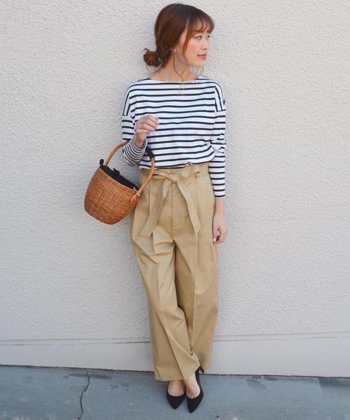 SHIPS for women（シップスフォーウィメン）の「ボーダーボートネック◇（Tシャツ/カットソー・レディース・オフホワイト/グリーン/ピンク・ONE SIZE）」の11枚目の写真