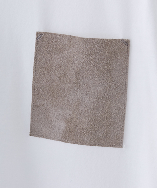 STUDIOUS(ステュディオス)の「シルキータッチレザーポケットTシャツ(Tシャツ/カットソー・メンズ・ネイビー/ブラック/カーキ/ホワイト・1/3/2)」の8枚目の写真