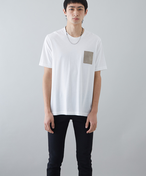 STUDIOUS(ステュディオス)の「シルキータッチレザーポケットTシャツ(Tシャツ/カットソー・メンズ・ネイビー/ブラック/カーキ/ホワイト・1/3/2)」の20枚目の写真