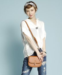 PLAIN CLOTHING | Fレザーラウンドショルダーバッグ【PLAIN CLOTHING】(ショルダーバッグ)