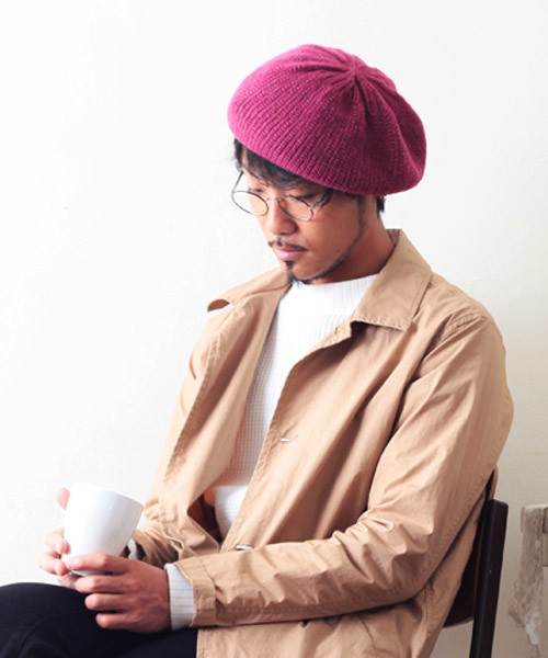 14+(イチヨンプラス)の「日本製ドラロンタム風ニットベレー帽(ハンチング/ベレー帽)」|ワインレッド