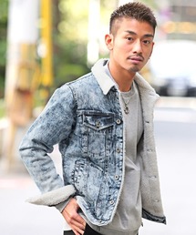 ボアデニムジャケット ふわもこ おしゃれ 可愛い 韓国スタイル セール】《Javaジャバコラボ》ヴィンテージ感溢れるデニム。襟