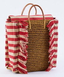 【LAUGOA】フリルチェックスクエアバッグ Monk 0181-30002