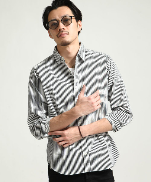 ZIP FIVE（ジップファイブ）の「【ZIP FIVE】綿100%レギュラーカラーシャツ Yシャツ 日本製　カジュアル　ビジカジ（シャツ/ブラウス・メンズ・ブラック系その他4/パープル系その他4/ブルー系その他2/ブルー系その他3/パープル系その他3/ブラック系その他/ブルー系その他/ホワイト系その他4/ブラック系その他2/ブラック系その他3/ブラック×グリーン/ベージュ系その他/サックスブルー/ホワイト/ベージュ/ブラック・SMALL/MEDIUM/LARGE/X-LARGE/X-SMALL）」の5枚目の写真